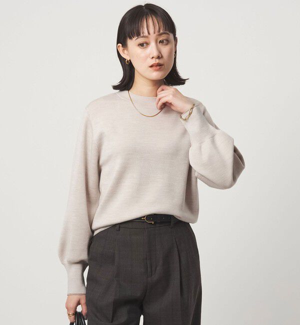 UNITED ARROWS green label relaxing「ウール スムース ボトルネック フォルム ニット プルオーバー ウォッシャブル」|ニット・セーター|