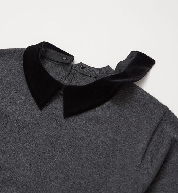 UNITED ARROWS green label relaxing「ベロア エリ 2WAY ニット プルオーバー ウォッシャブル」|ニット・セーター|