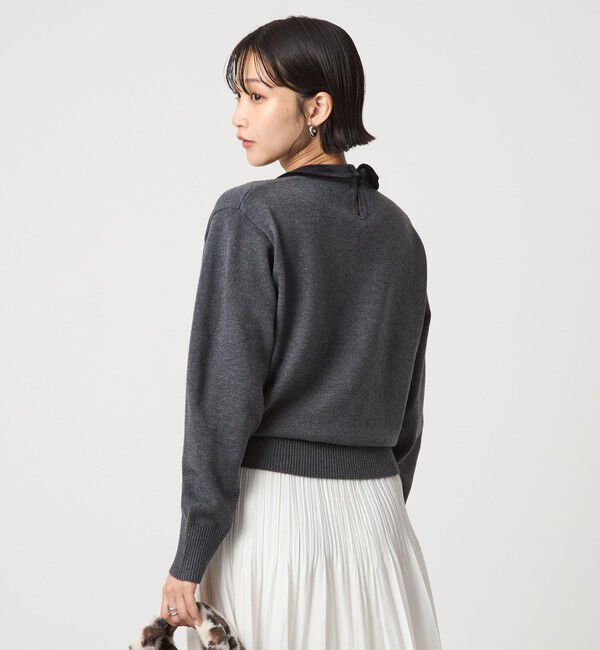 UNITED ARROWS green label relaxing「ベロア エリ 2WAY ニット プルオーバー ウォッシャブル」|ニット・セーター|