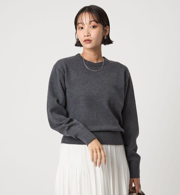 UNITED ARROWS green label relaxing「ベロア エリ 2WAY ニット プルオーバー ウォッシャブル」|ニット・セーター|