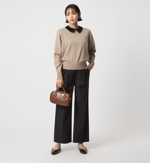 UNITED ARROWS green label relaxing「ベロア エリ 2WAY ニット プルオーバー ウォッシャブル」|ニット・セーター|