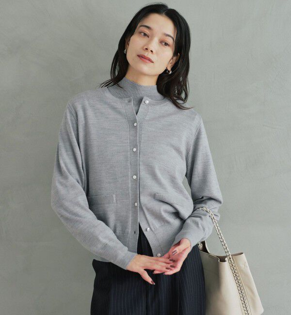 UNITED ARROWS green label relaxing「ウール クルーネック カーディガン ウォッシャブル」|カーディガン|LT.GRAY