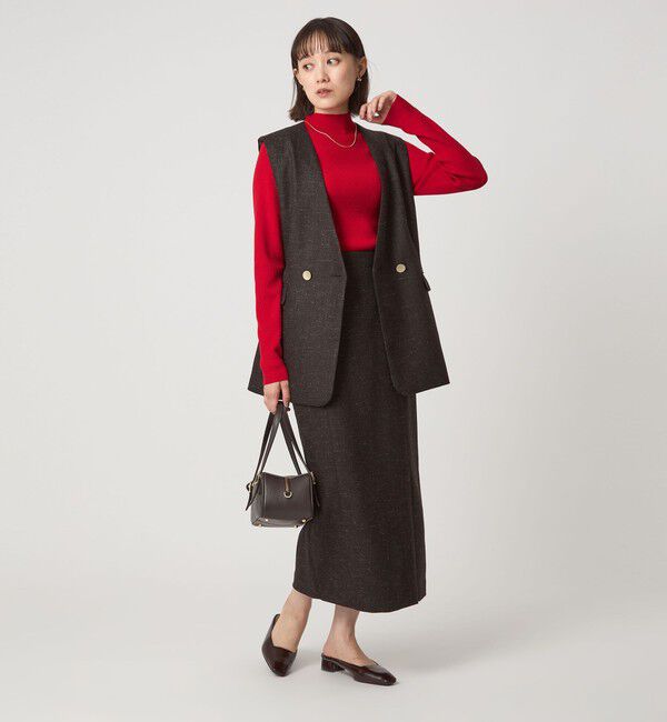 UNITED ARROWS green label relaxing「［size SHORTあり］スラブ サイド スリット タイト スカート」|タイト|