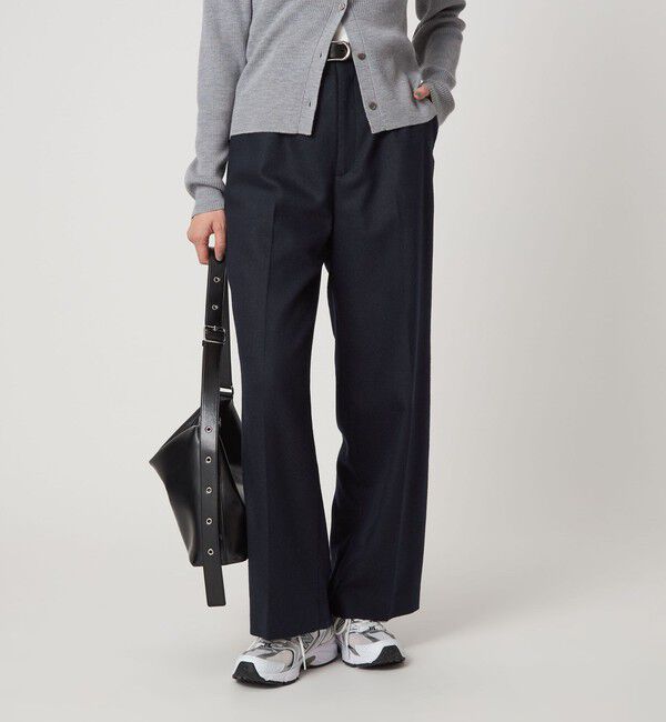 UNITED ARROWS green label relaxing「［size SHORT/TALLあり］スラブ ワイド ストレート パンツ」|スラックス|NAVY