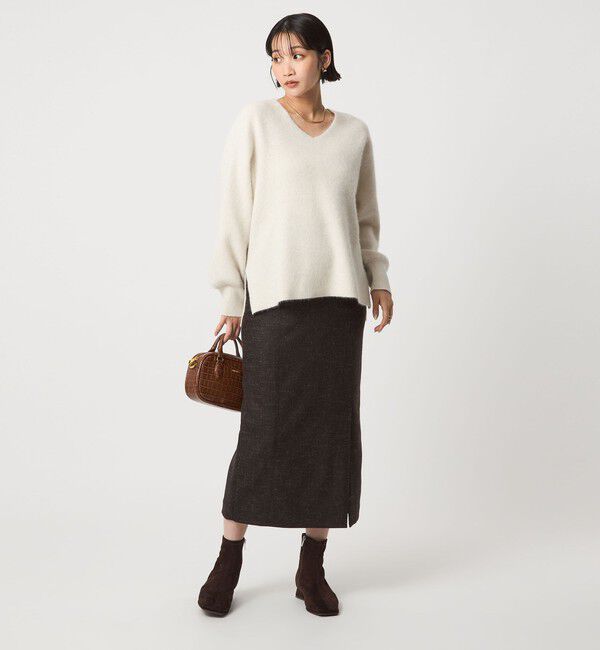 UNITED ARROWS green label relaxing「FOXブレンド フォルム Vネック ニット プルオーバー」|ニット・セーター|