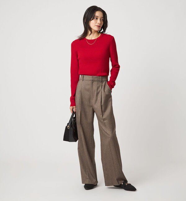 UNITED ARROWS green label relaxing「ウール リブ クルーネック ニット プルオーバー ウォッシャブル」|ニット・セーター|