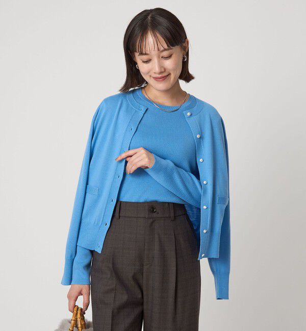 UNITED ARROWS green label relaxing「ウール リブ クルーネック ニット プルオーバー ウォッシャブル」|ニット・セーター|