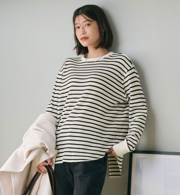 UNITED ARROWS green label relaxing「【WEB限定】＜at ease＞ワッフル ロングスリーブ カットソー」|Tシャツ・カットソー|