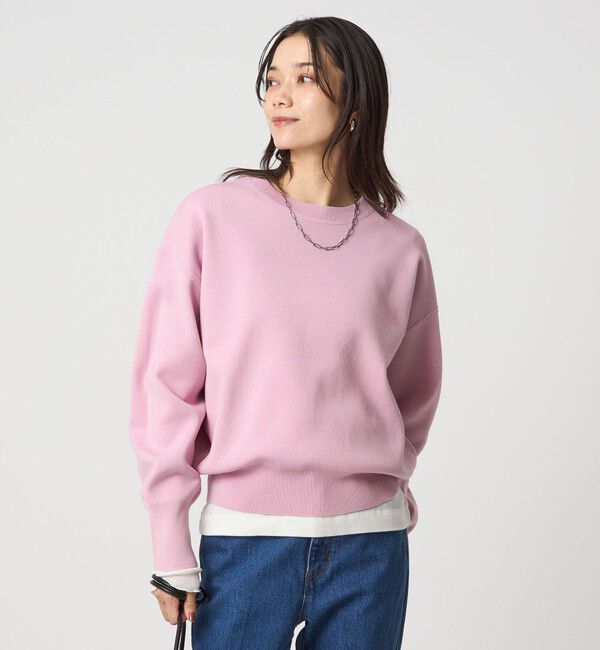 UNITED ARROWS green label relaxing「W/AC パフニット プルオーバー ウォッシャブル」|ニット・セーター|LT.PINK