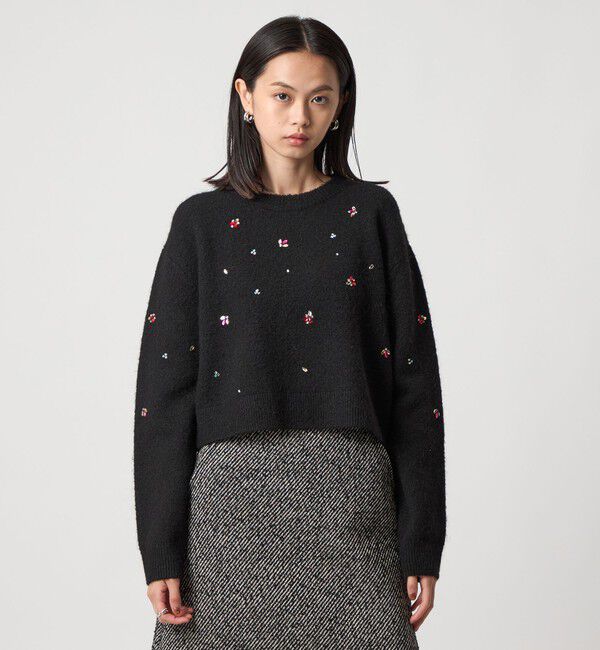 EMMEL REFINES「＜EMMEL REFINES＞EM HW フラッフィー ビジュー ニット プルオーバー」|ニット・セーター|