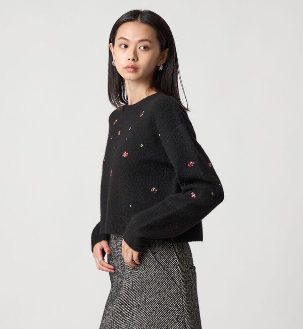 EMMEL REFINES「＜EMMEL REFINES＞EM HW フラッフィー ビジュー ニット プルオーバー」|ニット・セーター|