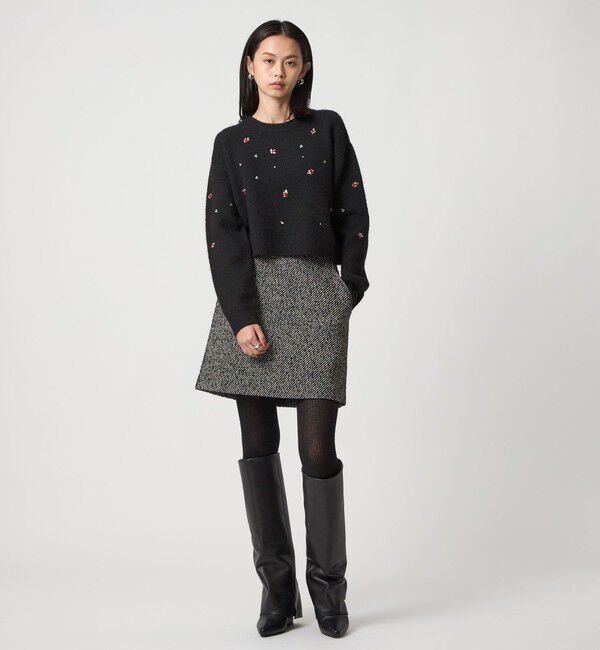 EMMEL REFINES「＜EMMEL REFINES＞EM HW フラッフィー ビジュー ニット プルオーバー」|ニット・セーター|