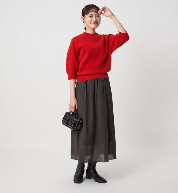 UNITED ARROWS green label relaxing「FOXブレンド ハーフスリーブ プルオーバー ニット」|ニット・セーター|