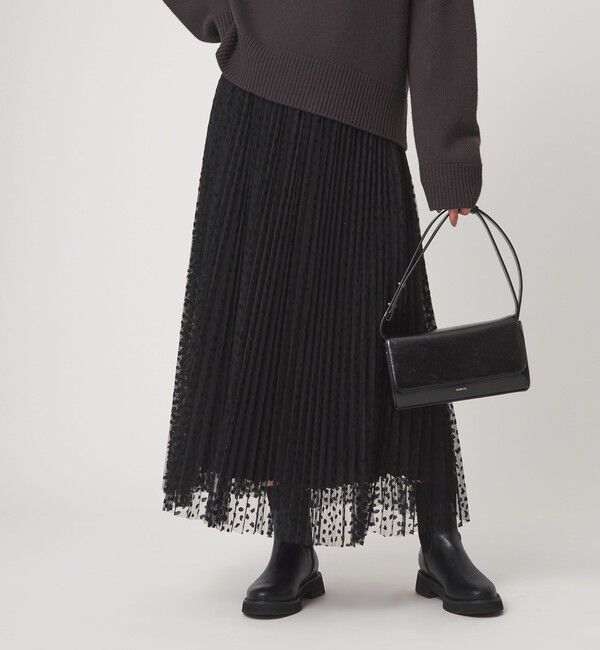 UNITED ARROWS green label relaxing「［size SHORT/TALLあり］2WAY チュール プリント プリーツ スカート」|フレア|