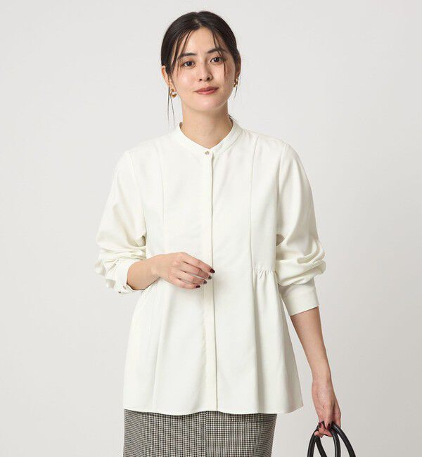 UNITED ARROWS green label relaxing「スタンドカラー ペプラム ブラウス」|シャツ・ブラウス|