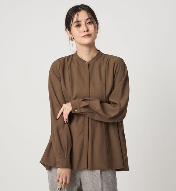 UNITED ARROWS green label relaxing「スタンドカラー ペプラム ブラウス」|シャツ・ブラウス|MD.BROWN