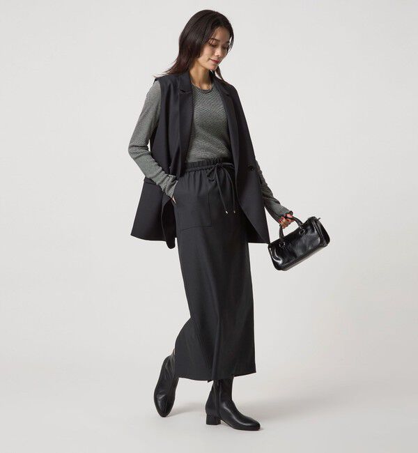 UNITED ARROWS green label relaxing「［size SHORTあり］ツイードライク スカート マシンウォッシャブル 帯電防止」|タイト|