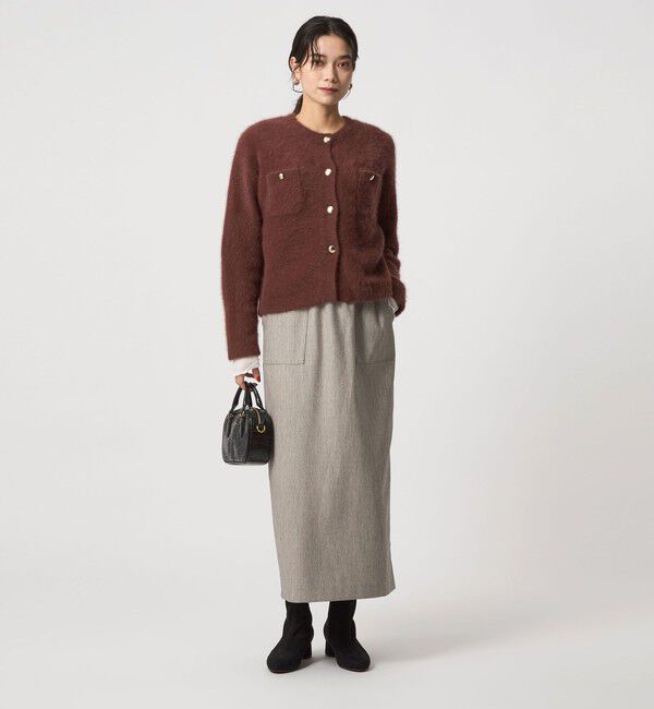 UNITED ARROWS green label relaxing「［size SHORTあり］ツイードライク スカート マシンウォッシャブル 帯電防止」|タイト|