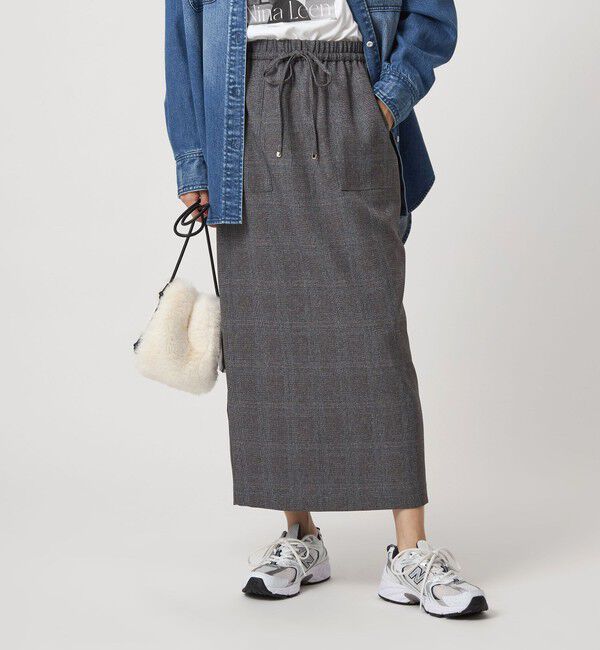 UNITED ARROWS green label relaxing「［size SHORTあり］ツイードライク スカート マシンウォッシャブル 帯電防止」|タイト|