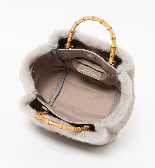 UNITED ARROWS green label relaxing「2WAY バンブーハンドル フェイクファー トートバッグ」|ショルダー・メッセンジャー|