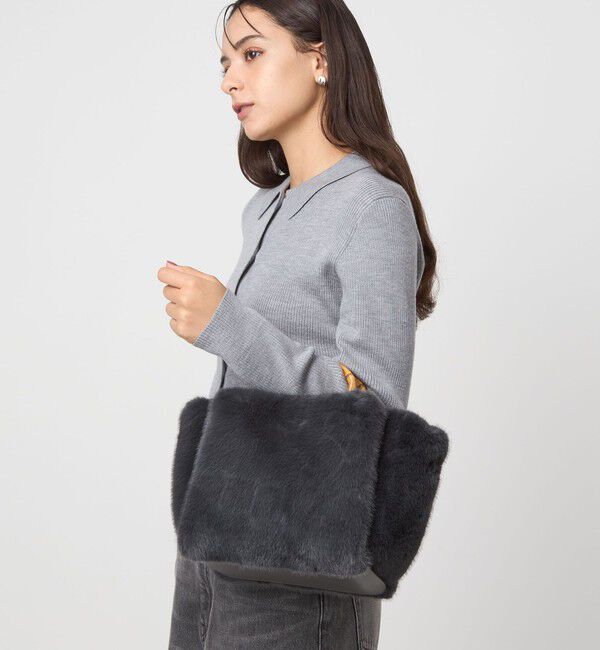 UNITED ARROWS green label relaxing「2WAY バンブーハンドル フェイクファー トートバッグ」|ショルダー・メッセンジャー|