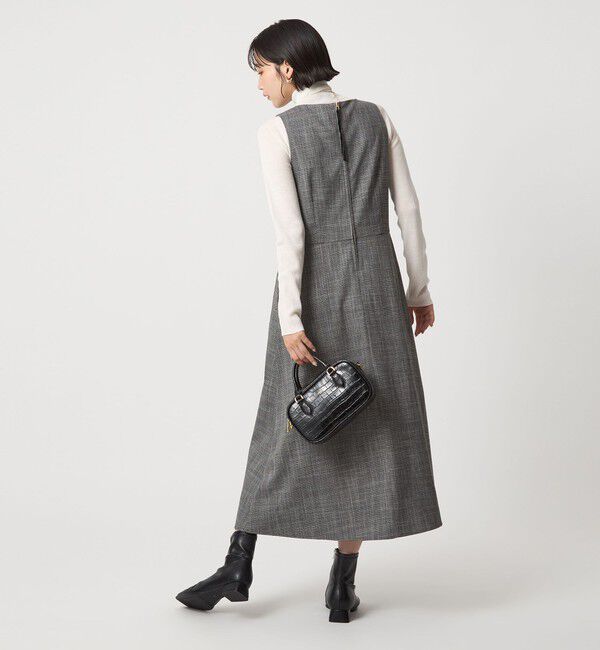 UNITED ARROWS green label relaxing「［size SHORTあり］TWEEDY  ツイーディー Vネック フレア ジャンパースカート」|ジャンパースカート|