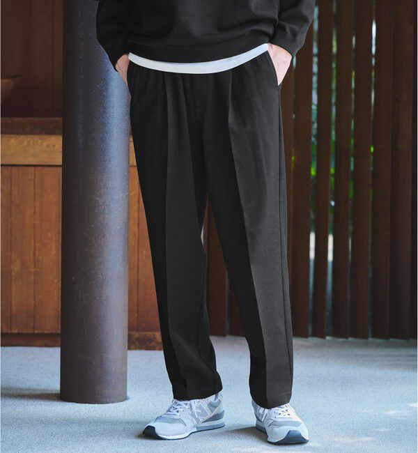 UNITED ARROWS green label relaxing「TRカルゼ 裏起毛 オルマイ ワイド パンツ -2WAYストレッチ-」|その他|BLACK