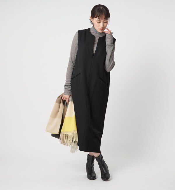 UNITED ARROWS green label relaxing「［size SHORTあり］キーネック ジャンパースカート」|ジャンパースカート|NAVY