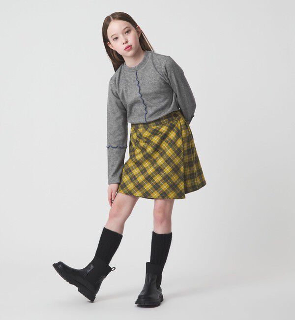 UNITED ARROWS green label relaxing「配色メロー起毛 テレコトップス / キッズ  100cm-160cm」|Tシャツ・カットソー|