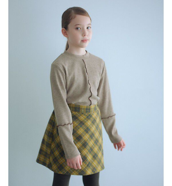 UNITED ARROWS green label relaxing「配色メロー起毛 テレコトップス / キッズ  100cm-160cm」|Tシャツ・カットソー|