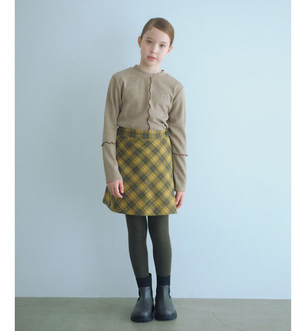 UNITED ARROWS green label relaxing「配色メロー起毛 テレコトップス / キッズ  100cm-160cm」|Tシャツ・カットソー|