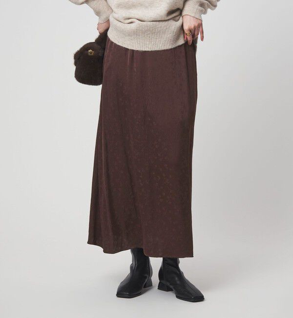 UNITED ARROWS green label relaxing「ジャガード サテン ナロー スカート」|フレア|