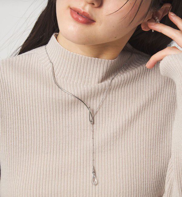 UNITED ARROWS green label relaxing「ウェーブバー＆ドロップクリア ネックレス」|ネックレス|