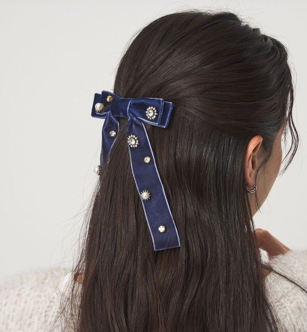 UNITED ARROWS green label relaxing「キラキラパーツ リボン バレッタ」|ヘアバンド|