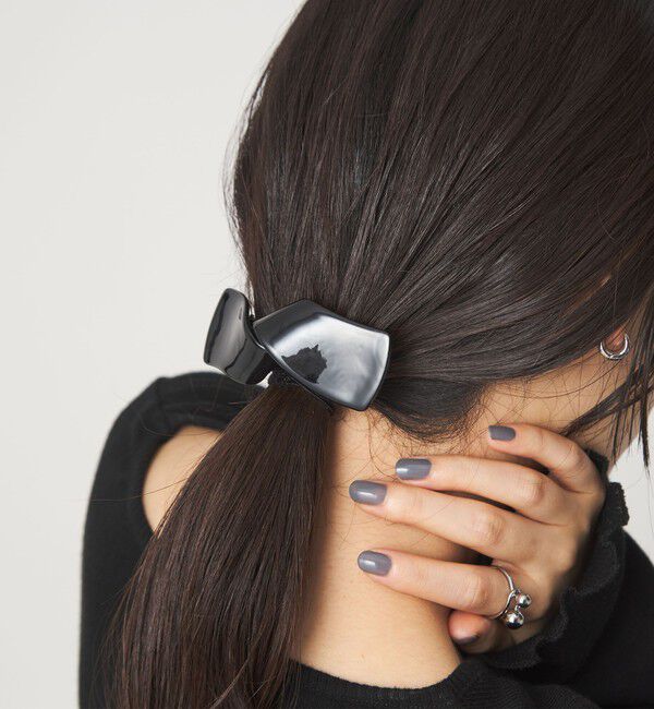 UNITED ARROWS green label relaxing「＜SUI AVA＞リボン バレッタ」|ヘアバンド|BLACK