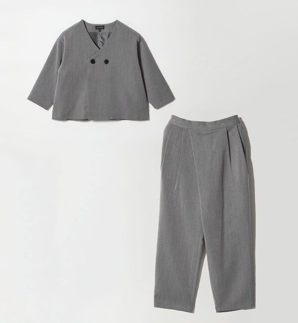 UNITED ARROWS green label relaxing「ノーカラージャケット + タックパンツ セット / キッズ 110cm-130cm」|スーツ|MD.GRAY