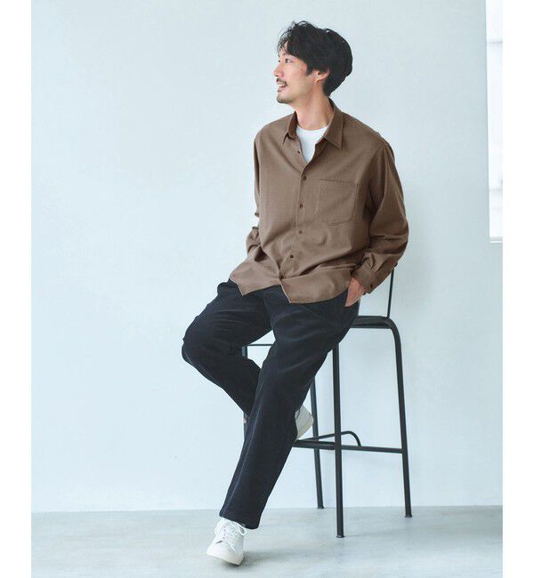 UNITED ARROWS green label relaxing「TRフラノ ジャストルーズ レギュラーカラー シャツ -ストレッチ-」|シャツ・ブラウス|