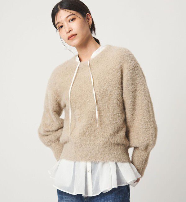 UNITED ARROWS green label relaxing「【WEB限定】＜at ease＞フェザーヤーン プルオーバー ニット」|ニット・セーター|