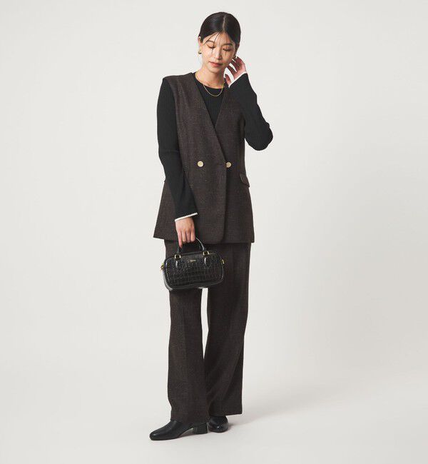 UNITED ARROWS green label relaxing「【WEB限定】＜at ease＞ソデサキ バイカラー プルオーバー ニット ウォッシャブル」|ニット・セーター|