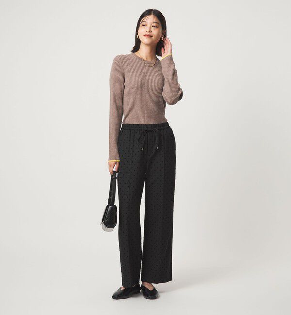 UNITED ARROWS green label relaxing「【WEB限定】＜at ease＞ソデサキ バイカラー プルオーバー ニット ウォッシャブル」|ニット・セーター|