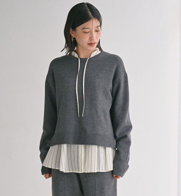 UNITED ARROWS green label relaxing「【WEB限定】＜at ease＞サイド スリット プルオーバー ニット ウォッシャブル」|ニット・セーター|