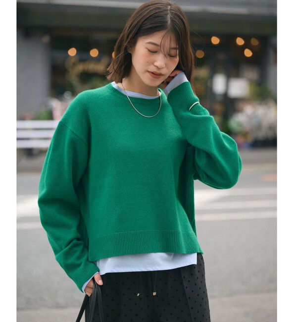 UNITED ARROWS green label relaxing「【WEB限定】＜at ease＞サイド スリット プルオーバー ニット ウォッシャブル」|ニット・セーター|
