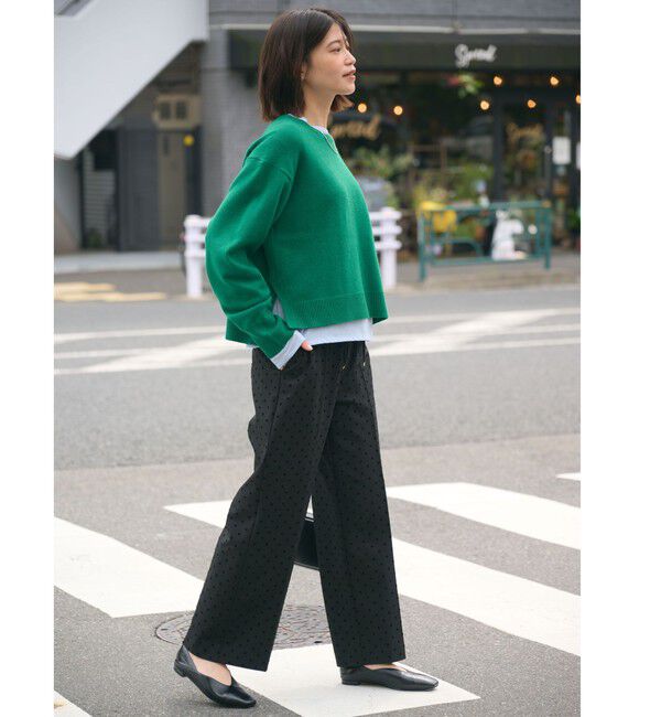 UNITED ARROWS green label relaxing「【WEB限定】＜at ease＞サイド スリット プルオーバー ニット ウォッシャブル」|ニット・セーター|