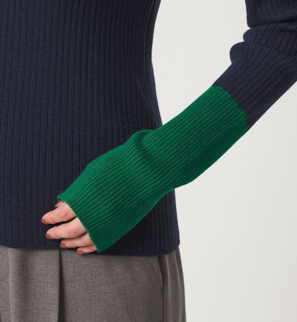 UNITED ARROWS green label relaxing「【WEB限定】＜at ease＞バイカラー クルーネック プルオーバー ニット」|ニット・セーター|