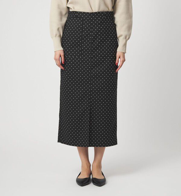 UNITED ARROWS green label relaxing「キチントボトムス ドット ジャガード Iライン スリム タイト スカート ウォッシャブル ストレッチ」|タイト|