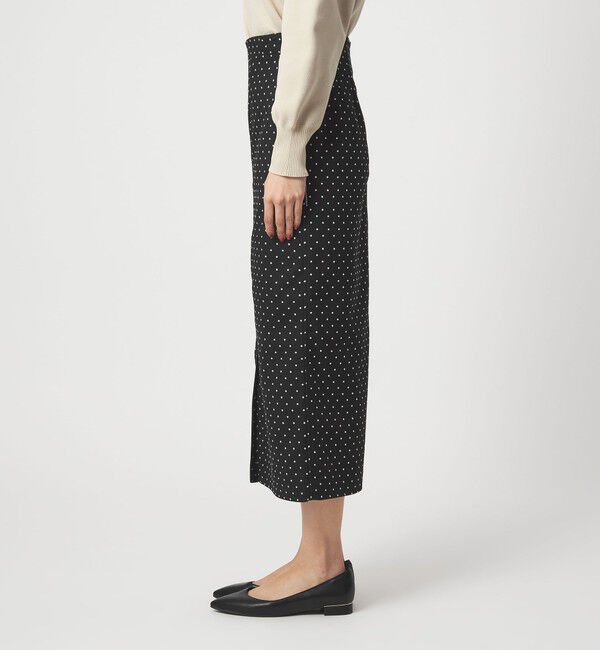 UNITED ARROWS green label relaxing「キチントボトムス ドット ジャガード Iライン スリム タイト スカート ウォッシャブル ストレッチ」|タイト|