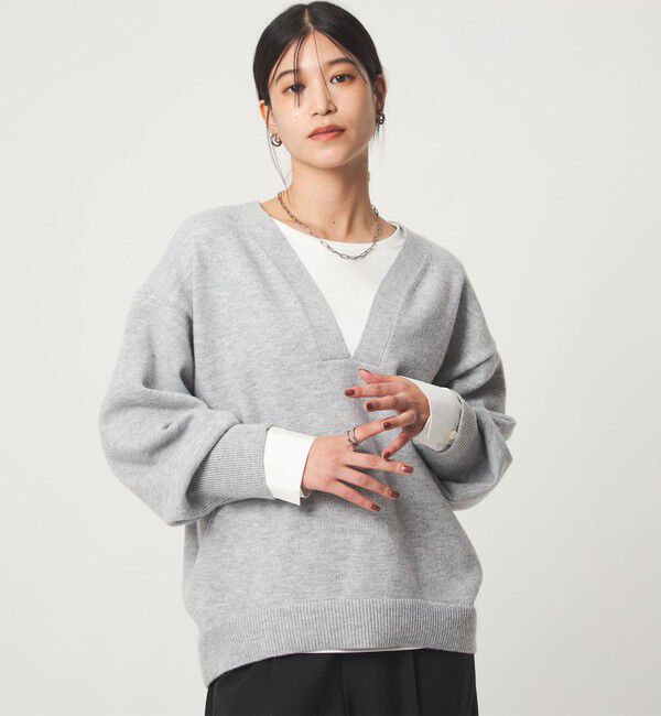 UNITED ARROWS green label relaxing「【WEB限定】＜at ease＞スキッパー プルオーバー ニット ウォッシャブル」|ニット・セーター|