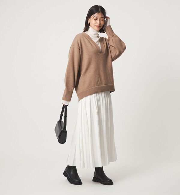 UNITED ARROWS green label relaxing「【WEB限定】＜at ease＞スキッパー プルオーバー ニット ウォッシャブル」|ニット・セーター|