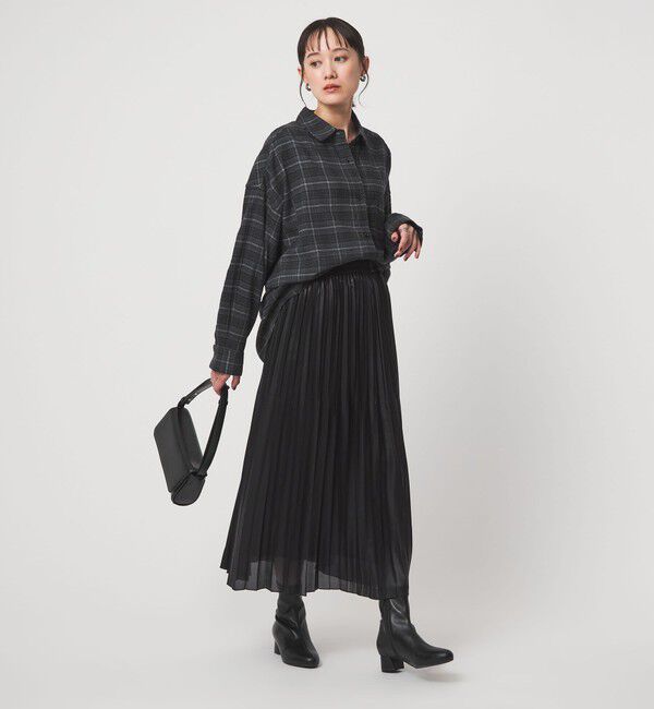 UNITED ARROWS green label relaxing「ハクプリント プリーツ スカート」|フレア|