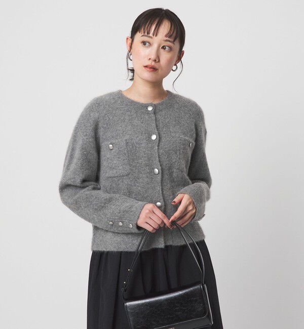 UNITED ARROWS green label relaxing「ヘアリー ニット ジャケットライク カーデイガン」|カーディガン|MD.GRAY